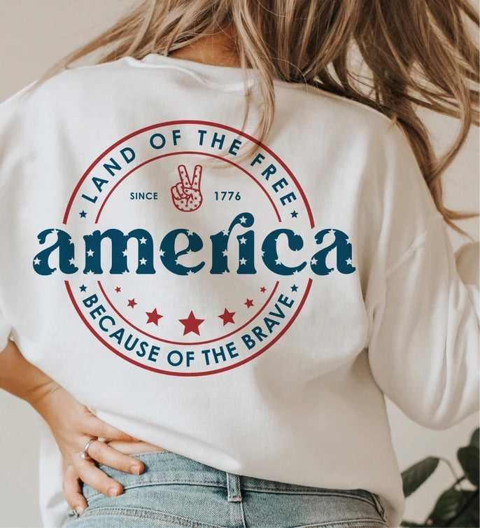 Land Of The Free Graphic on BACK
